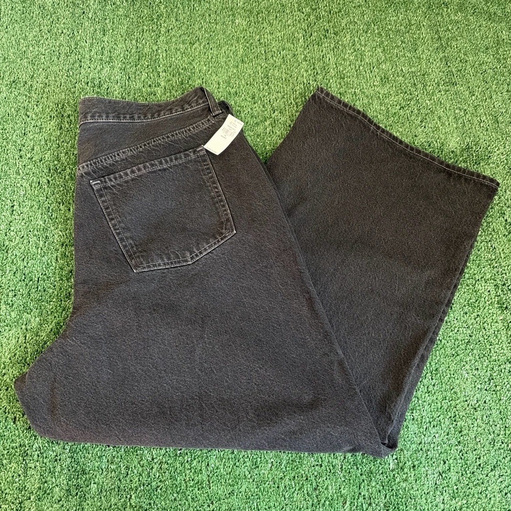 NWT OLD NAVY Mid-Rise Wow Baggy Wide Leg Black Jeans‎ Womens Size 16 Short - Picture 2 of 4